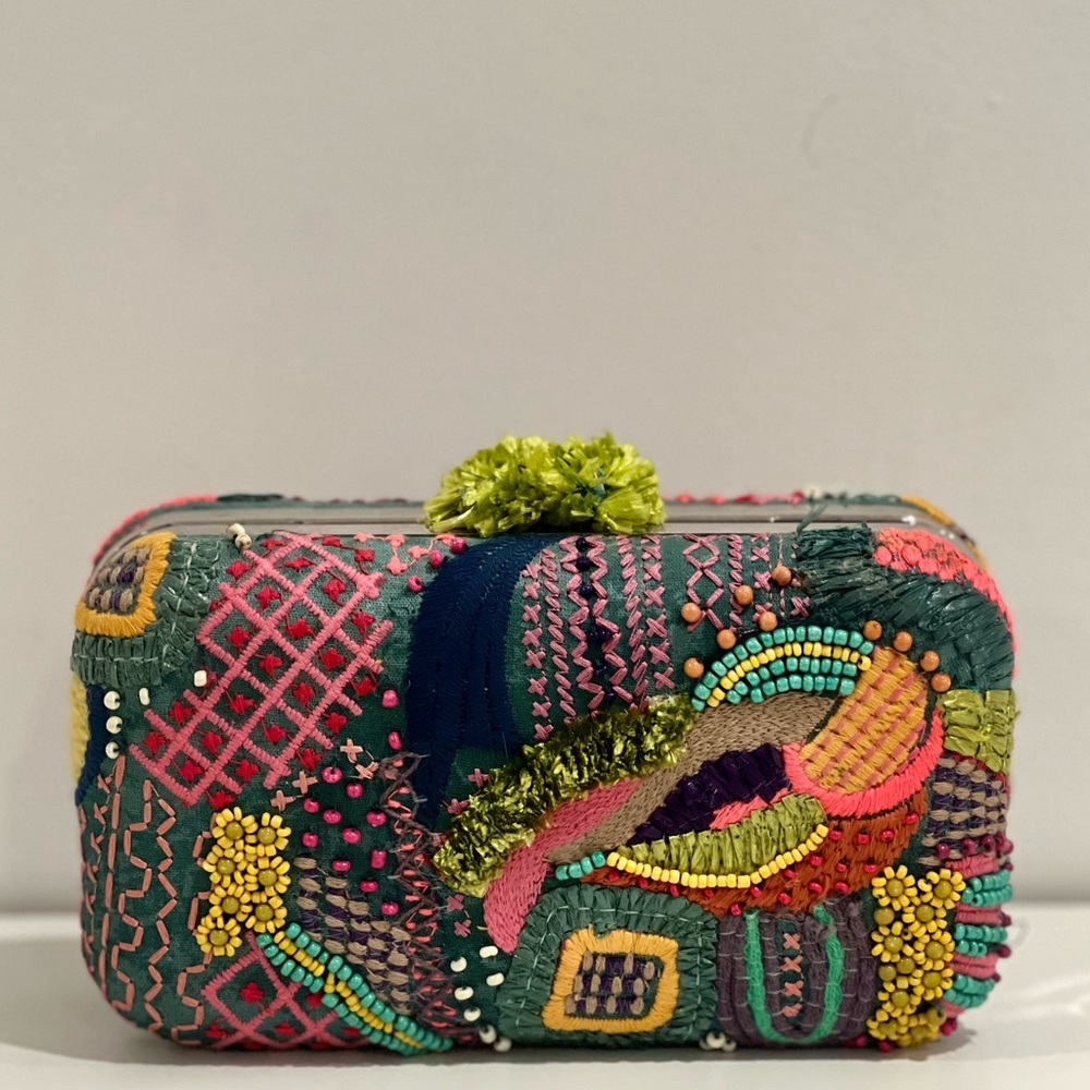 Zara Colorful Summer Beaded Embroidered Clutch